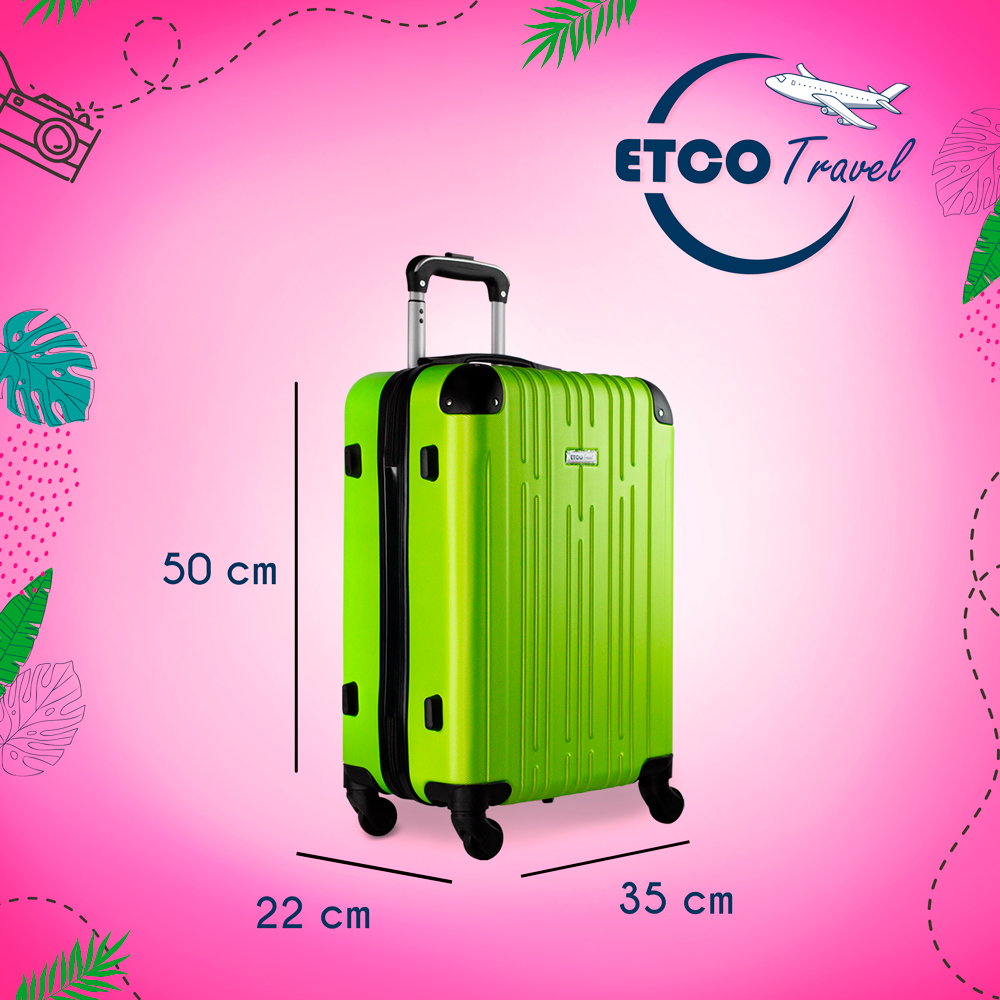 Maleta De Viaje Ligera 20 Pul Etco Travel Equipaje De Mano Verde Avion Ruedas 360 Barata