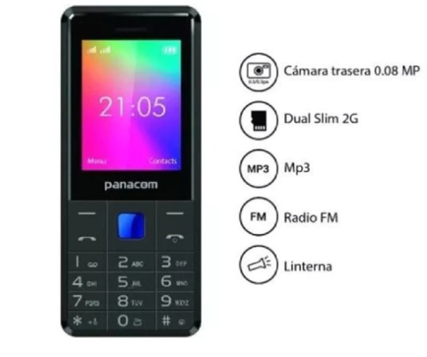Celular Panacom 3G Ideal Para Adultos Mayores Economico