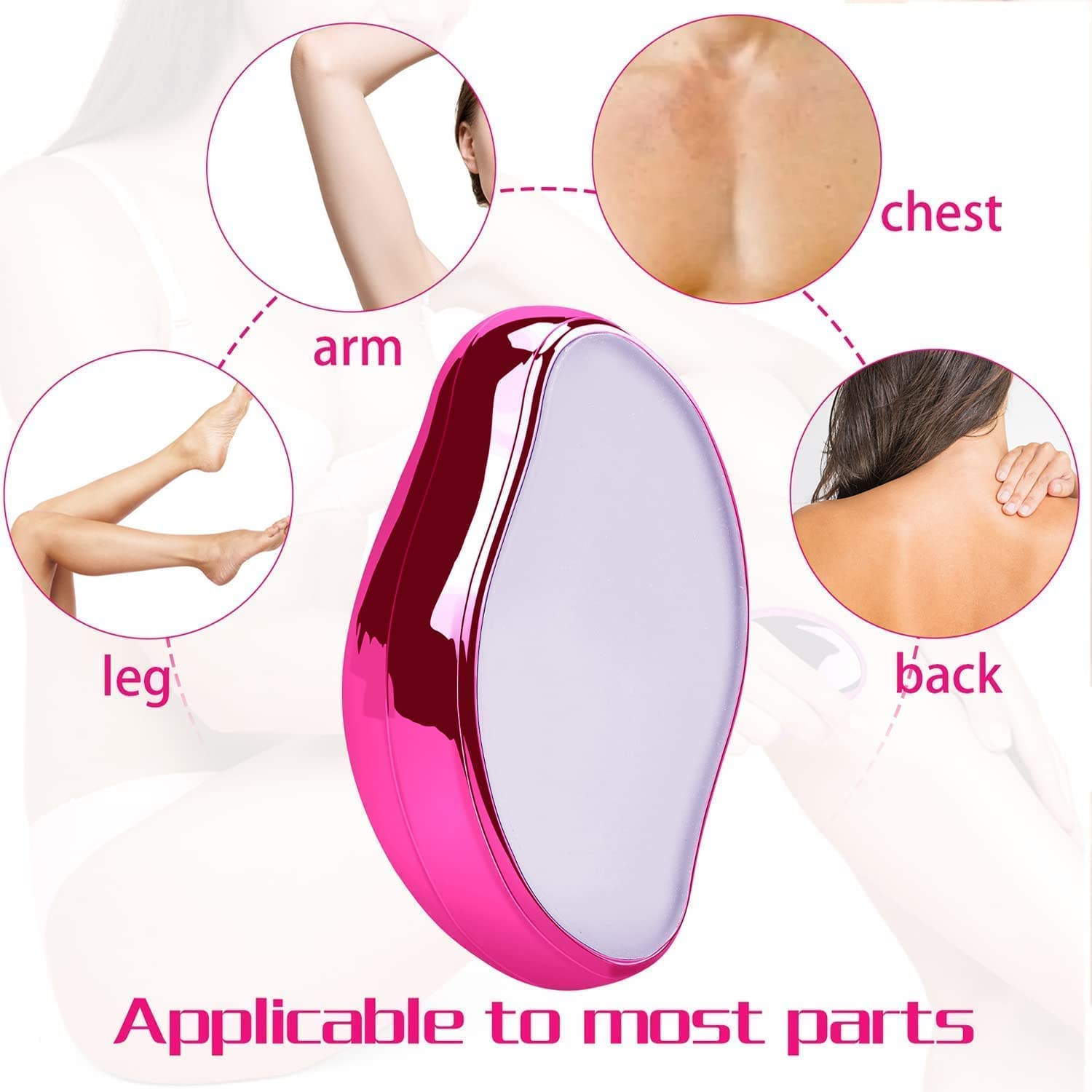 Depilador de Cristal, Removedor De Pelo Sin Dolor Mágico, Depilación Corporal Sin Dolor Reutilizable, Herramienta Exfoliante