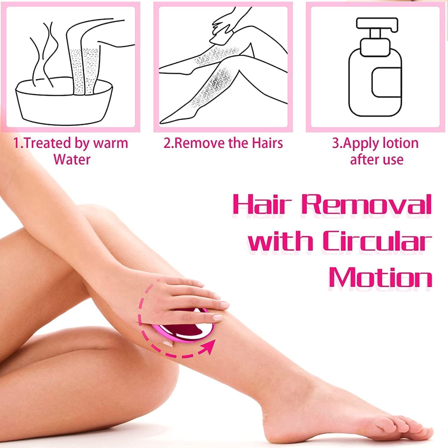 Depilador de Cristal, Removedor De Pelo Sin Dolor Mágico, Depilación Corporal Sin Dolor Reutilizable, Herramienta Exfoliante