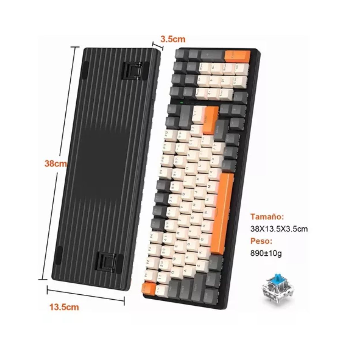 Teclado Mecánico Para Juegos Profesional Rgb De Gama Alta Gris y Blanco