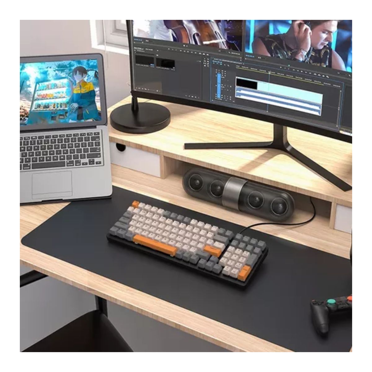 Teclado Mecánico Para Juegos Profesional Rgb De Gama Alta Gris y Blanco