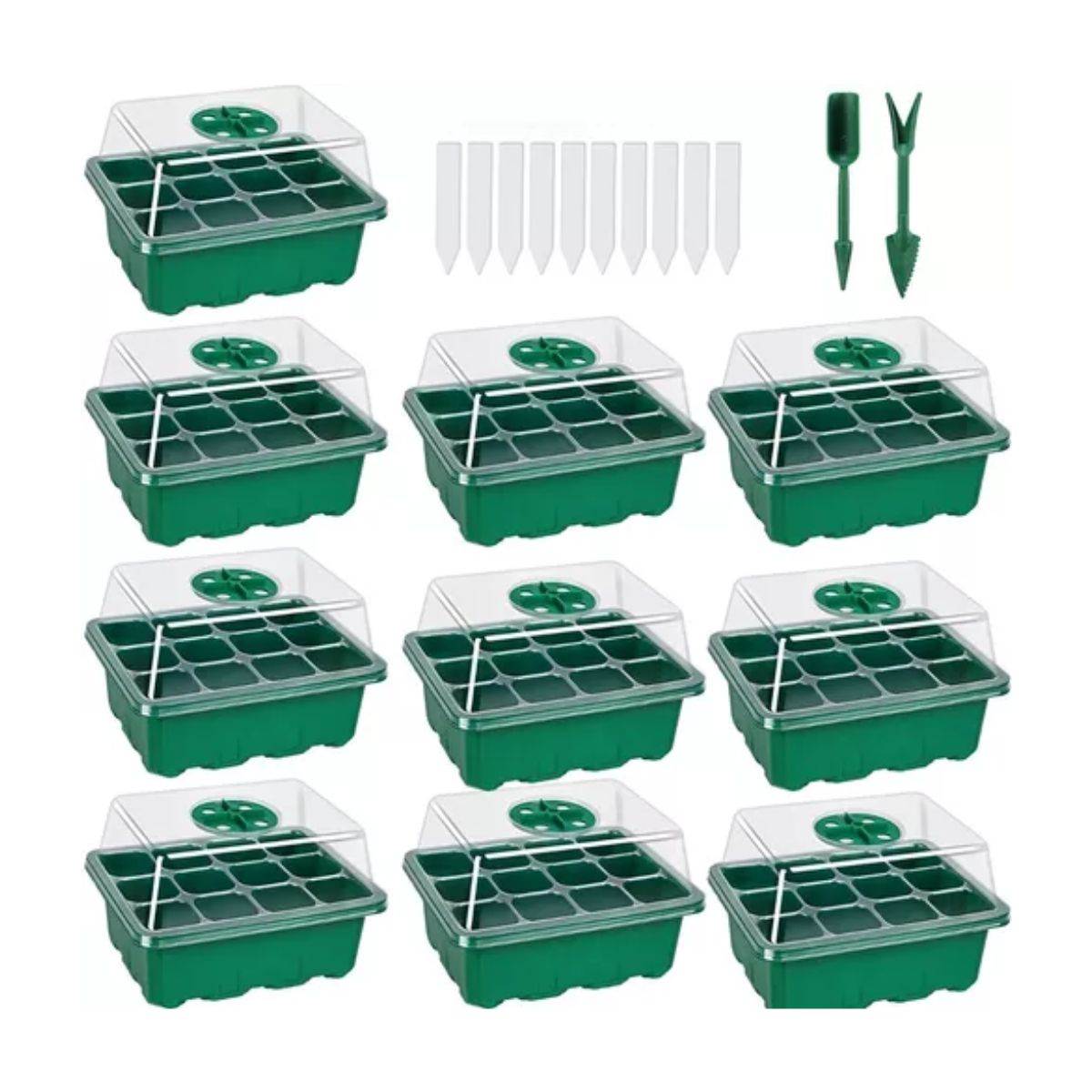 Charolas Germinadoras Semillero Invernadero Tapa 10pz 