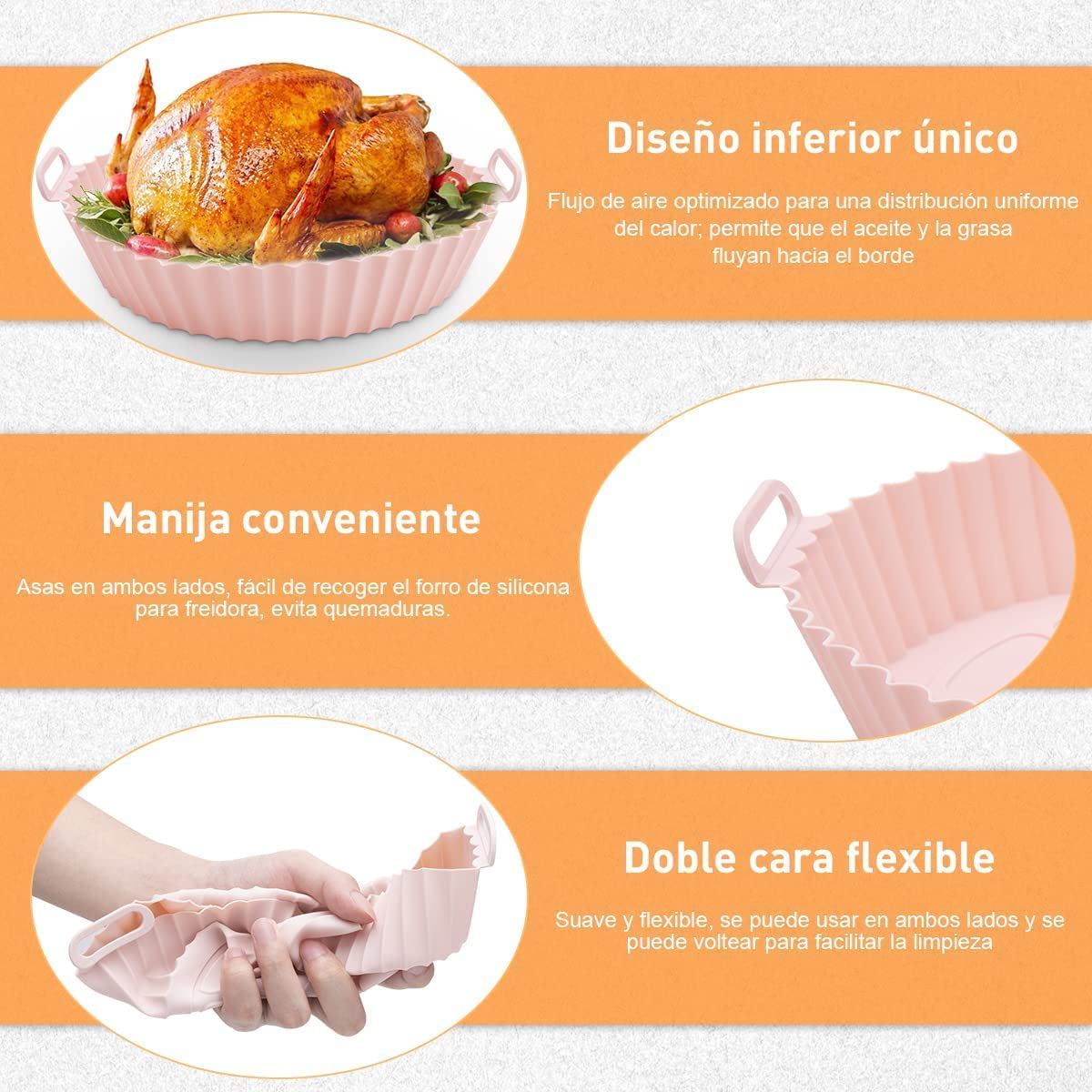 1 pieza Bandeja de freidora de aire de silicona