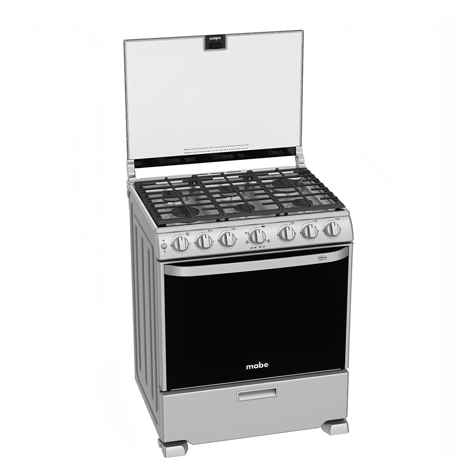 Estufa de Piso Mabe 76cm Acero Inox 6 Quemadores