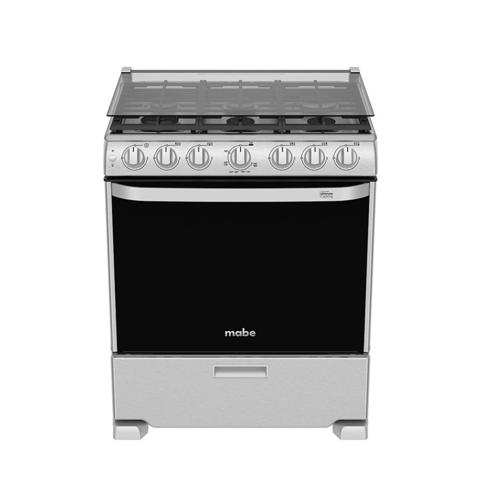 Estufa de Piso Mabe 76cm Acero Inox 6 Quemadores