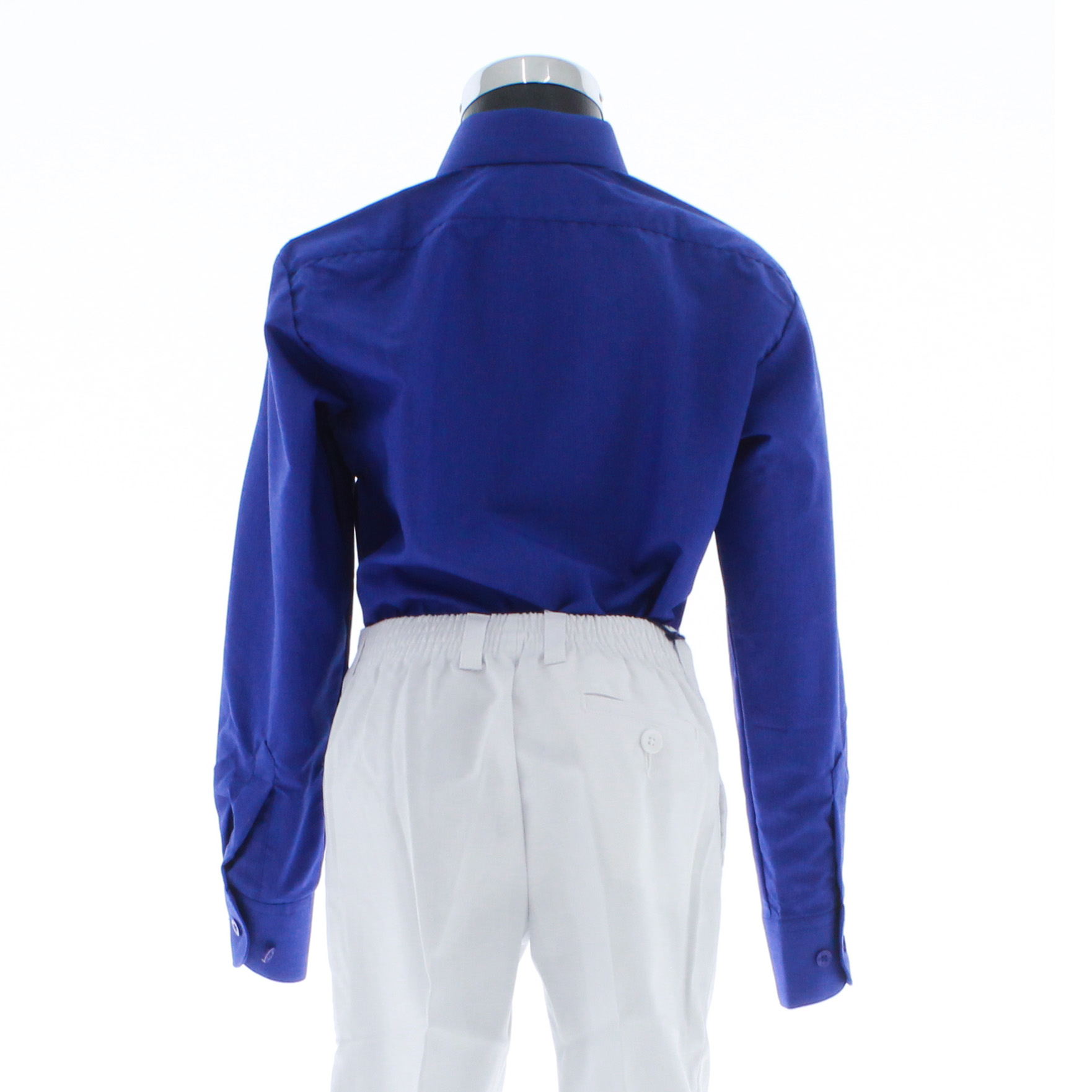 Camisa De Vestir Niño Color Azul Rey Manga Larga 3538 2 A 18 Años.