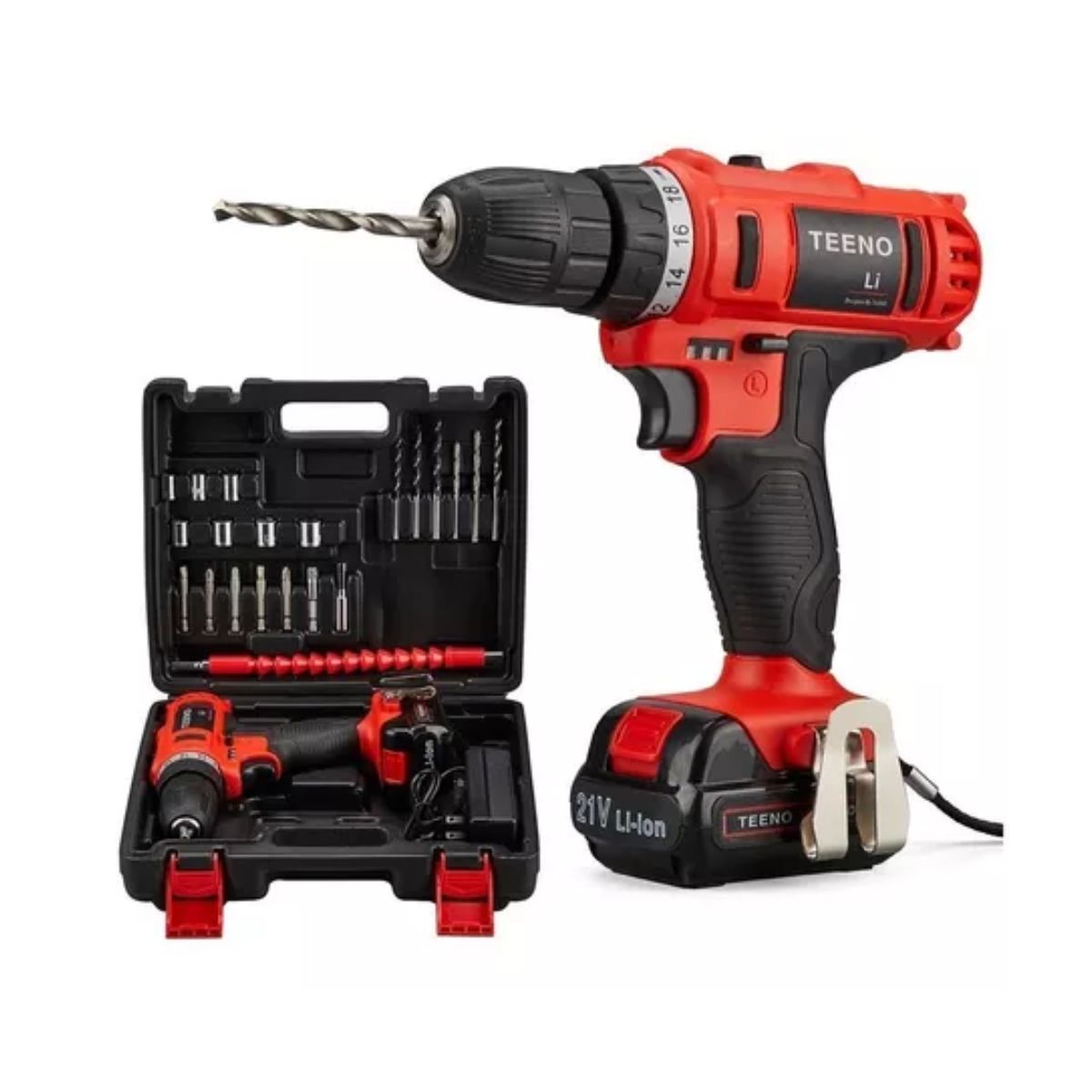 Taladro percutor atornillador inalámbrico de 10mm Teeno 5816-1 21V