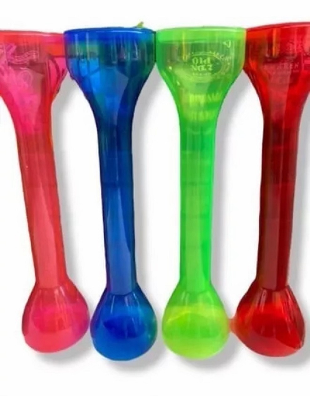 Yardas de plastico largas  10 piezas diferentes colores bebidas
