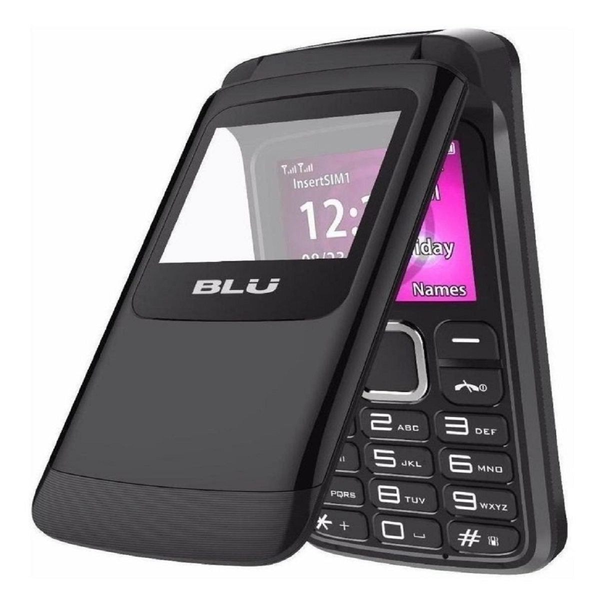 Celular Flip Blue Zoey Flex 2g Economico Color Negro adultos Mayores