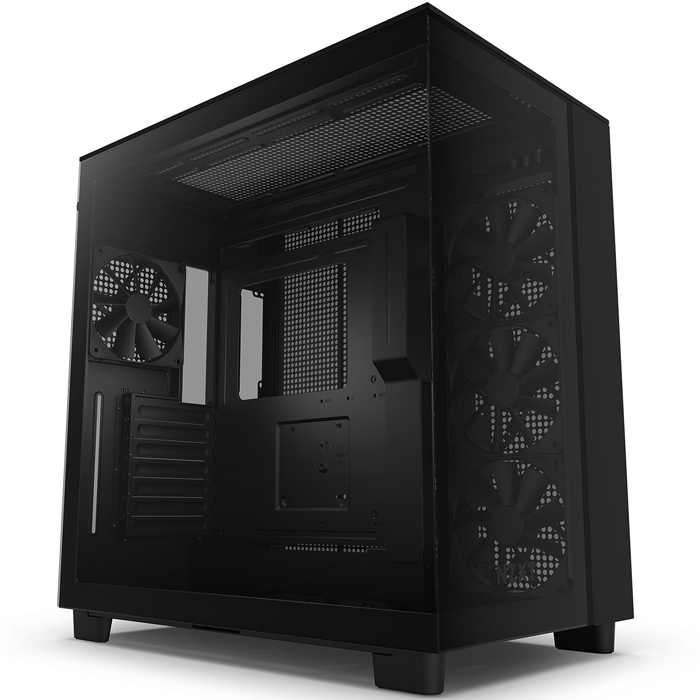 Gabinete Gamer NZXT H9 Flow ATX 4 Fan Cristal Templado Negro CM-H91FB-01 