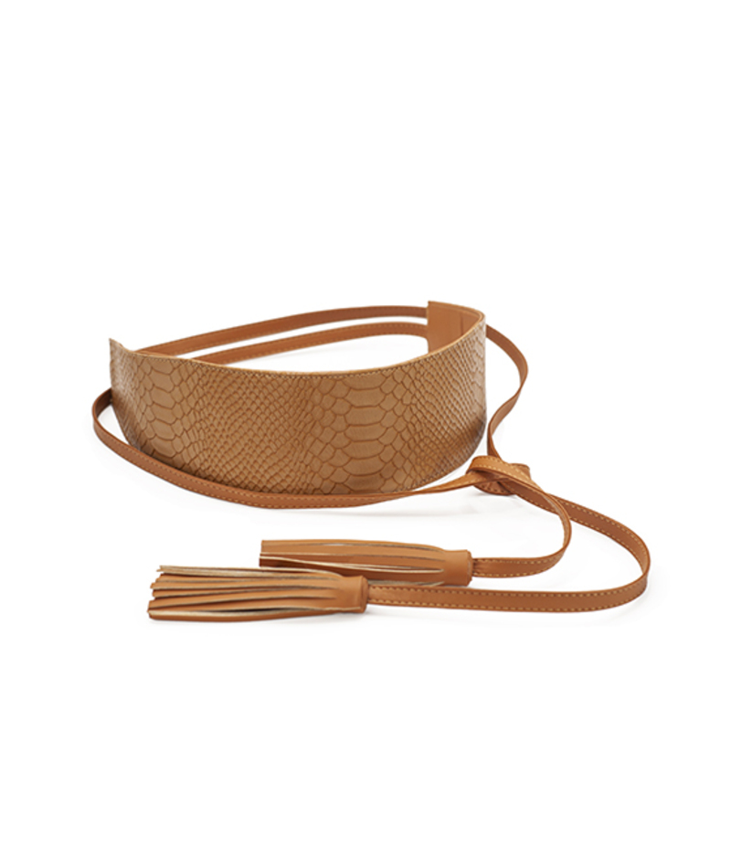 Cinto Grabado A ÁNGELOZANO de piel sintética  con grabado de víbora.