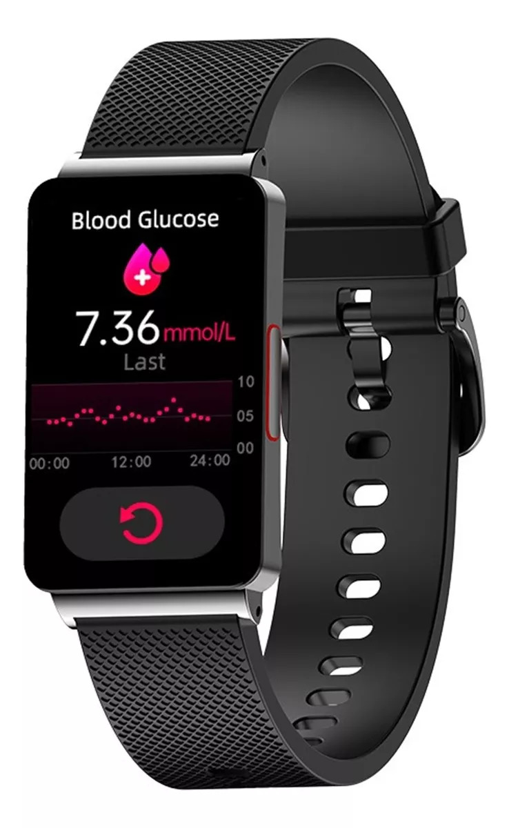 Smart Watch Fralugio Ep03 Mide Glucosa Notificaciones Color Negro