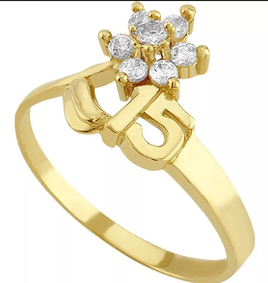 Anillo De Roseta Xv Años En Oro De 10K + Obsequio + Envío