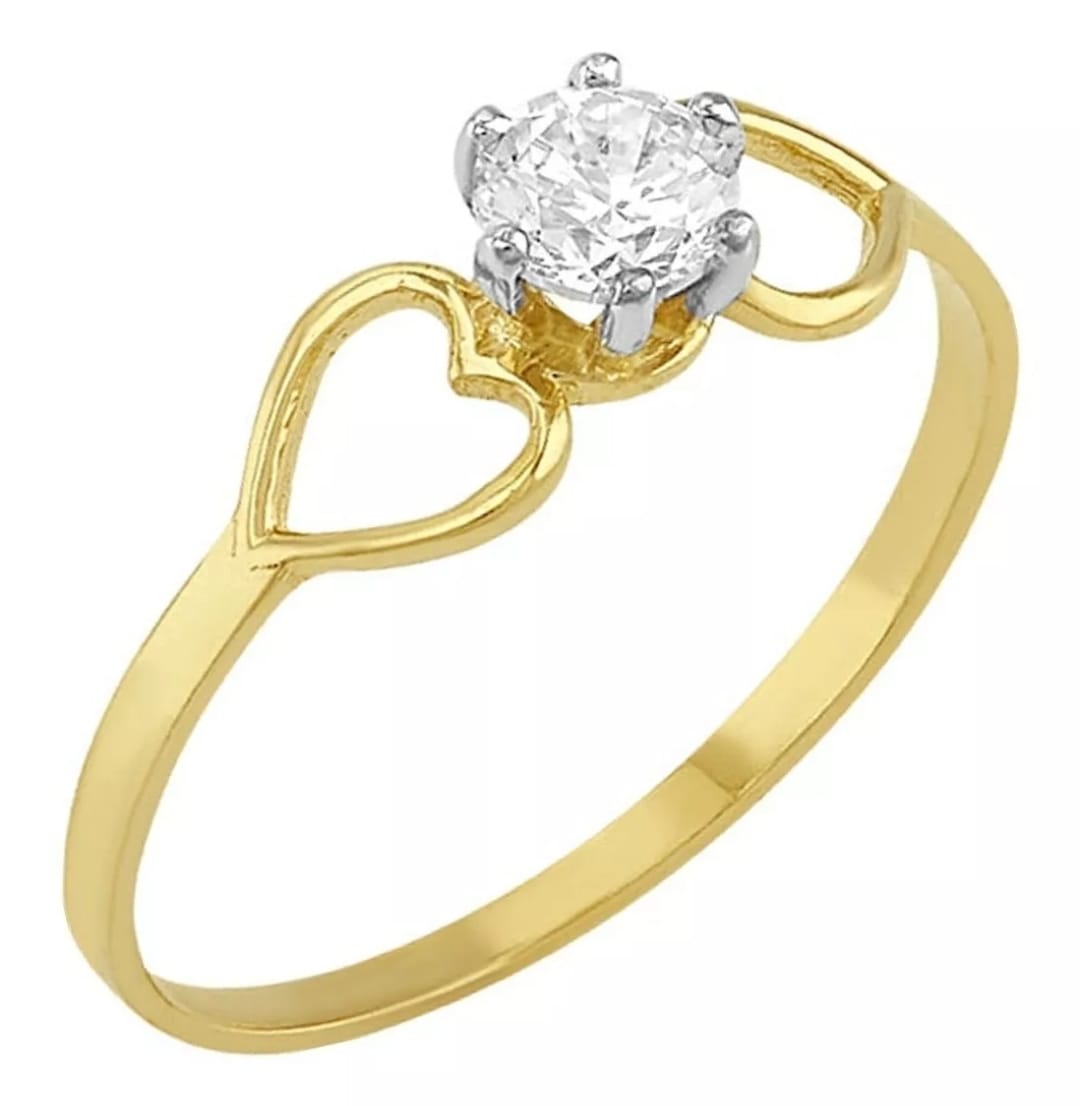 Anillo Solitario Para Niña Oro 10K + Obsequio