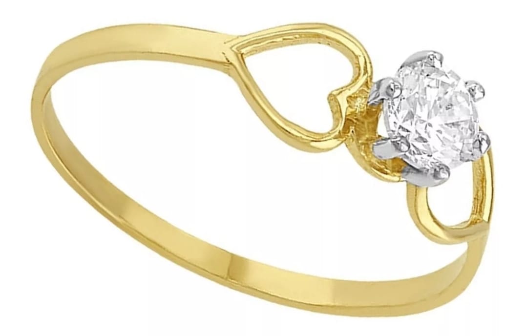 Anillo Solitario Para Niña Oro 10K + Obsequio