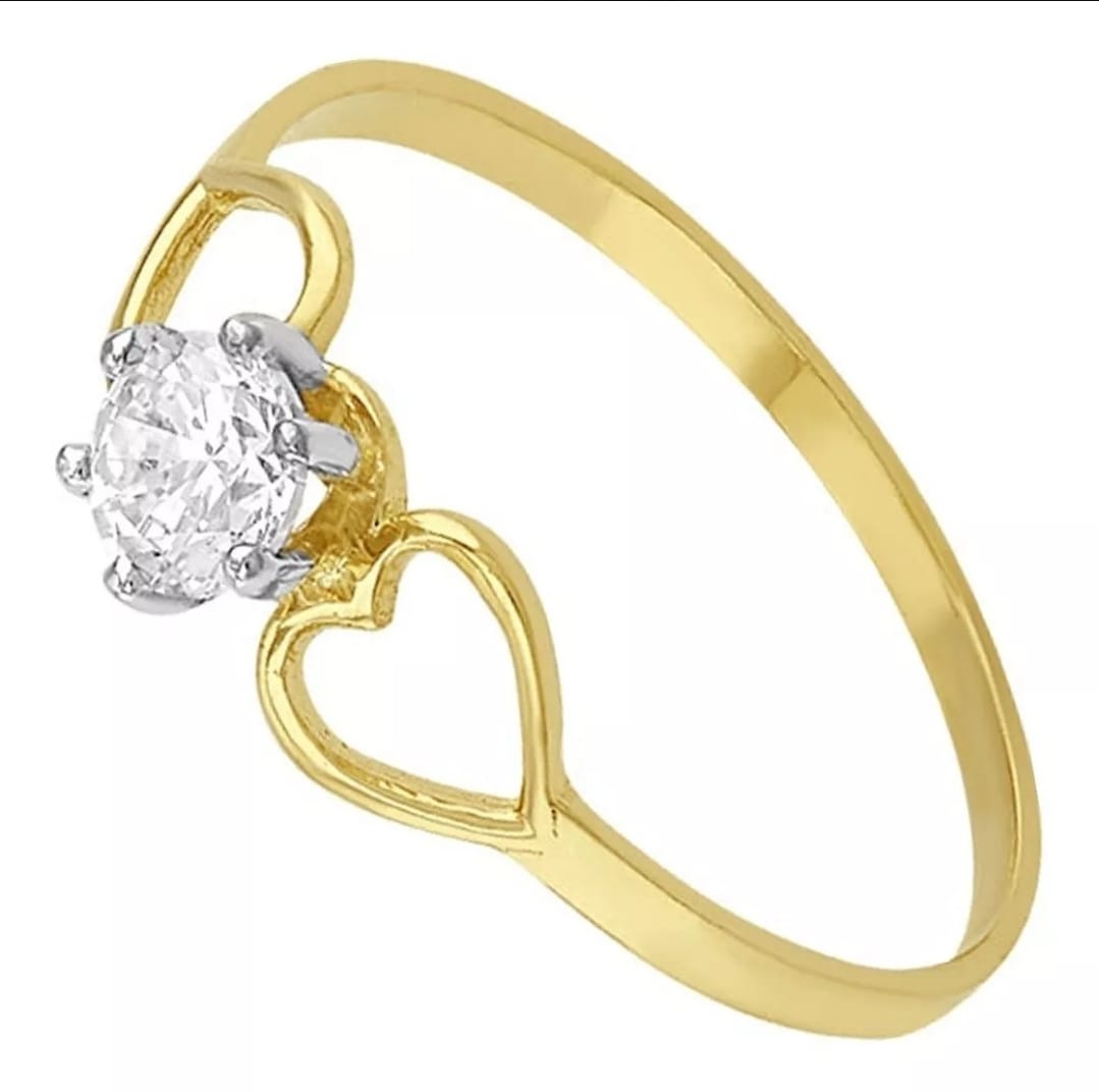 Anillo Solitario Para Niña Oro 10K + Obsequio