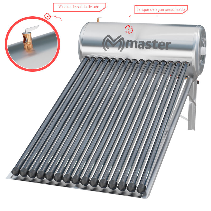 Boiler Calentador de Agua Solar y Electrico Inteligente para Sistemas de Alta Presion (con Bombas de Presion) 150 Litros Controlable desde App Master MP-150LHPBOILER