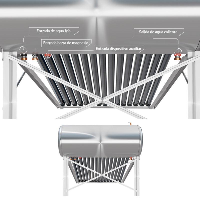 Boiler Calentador de Agua Solar y Electrico Inteligente para Sistemas de Alta Presion (con Bombas de Presion) 150 Litros Controlable desde App Master MP-150LHPBOILER