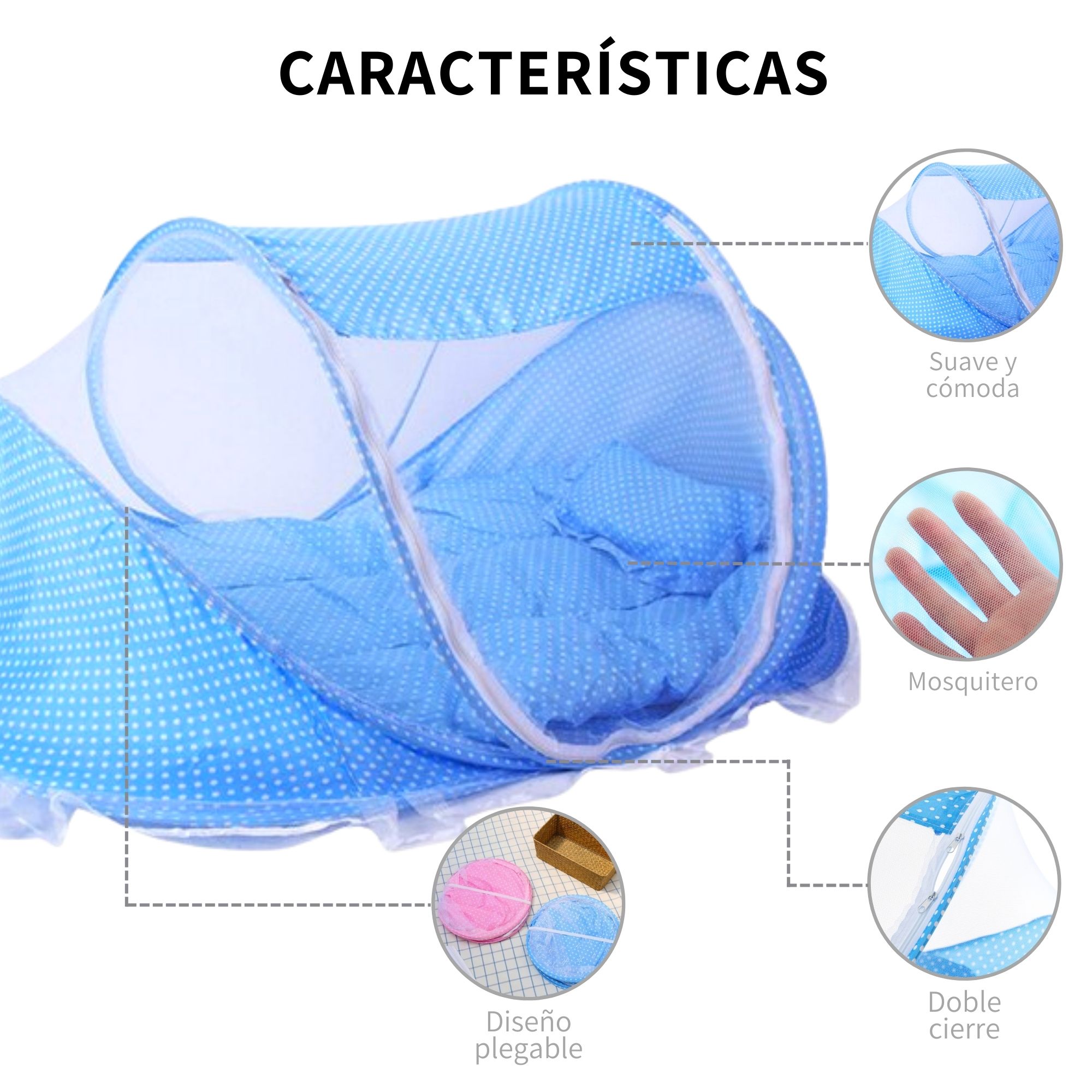 Cuna Moisés Plegable Portátil Mosquitero Bebe Colchon JL107