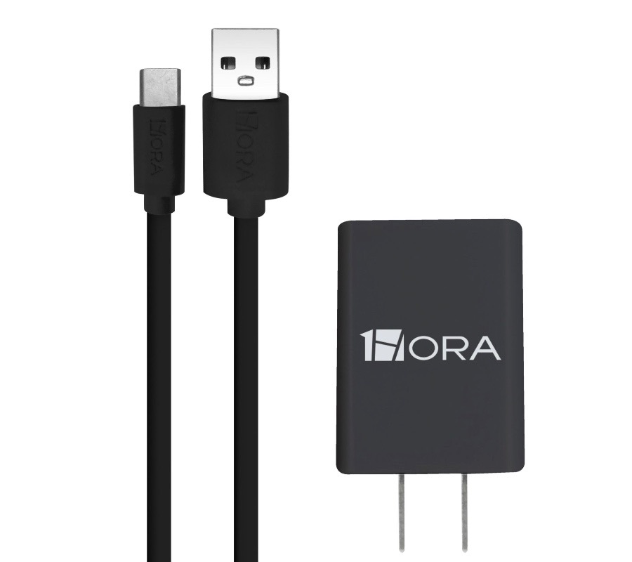 COMBO CARGADOR USB A TIPO C NEGRO
