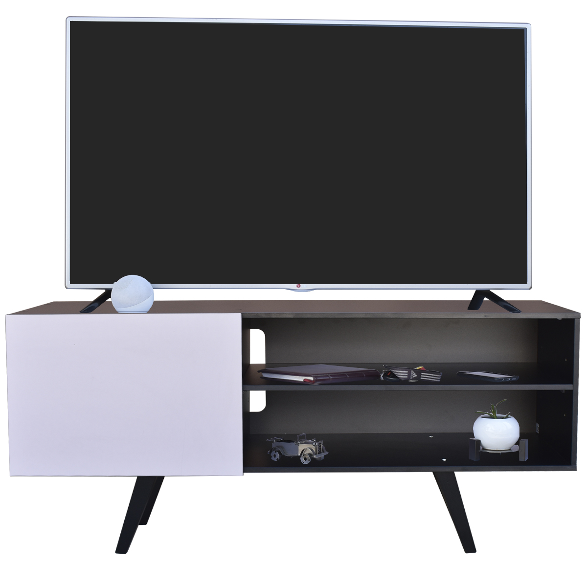 Centro de Entretenimiento Madrid, Hogare para TV de hasta 55 pulgadas Color Negro Blanco