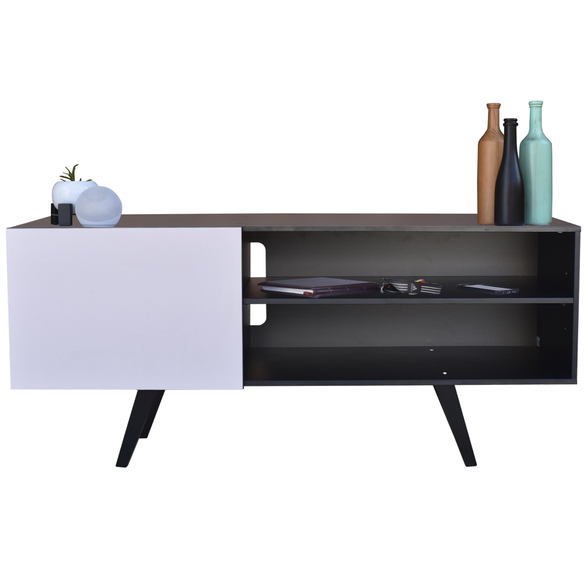 Centro de Entretenimiento Madrid, Hogare para TV de hasta 55 pulgadas Color Negro Blanco