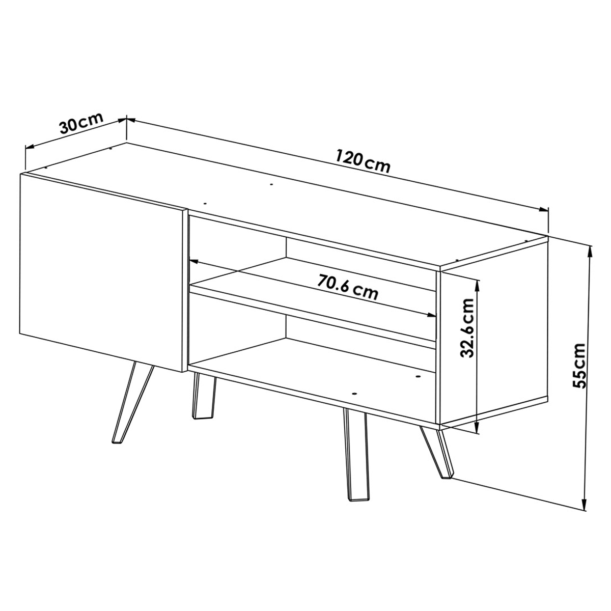 Centro de Entretenimiento Madrid, Hogare para TV de hasta 55 pulgadas Color Negro Blanco