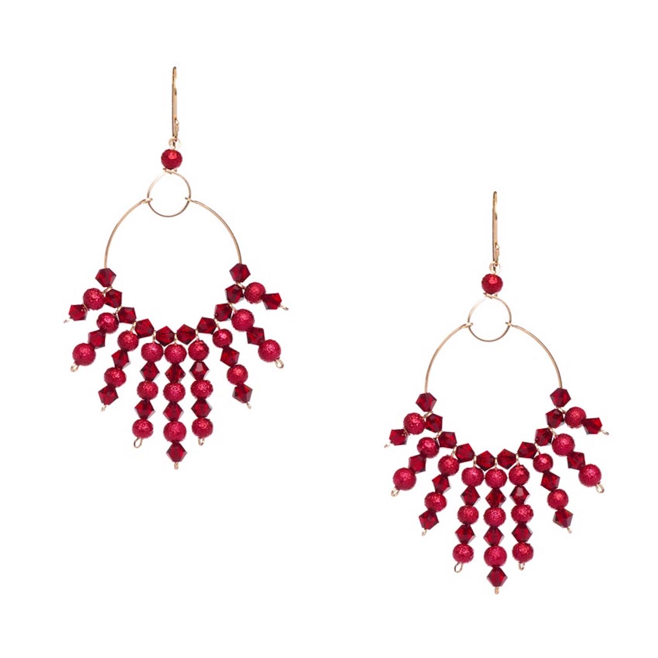 Aretes con Cristal Preciosa en Aleación con Oro 18k Jands