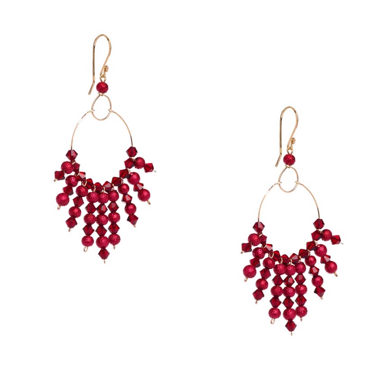 Aretes con Cristal Preciosa en Aleación con Oro 18k Jands