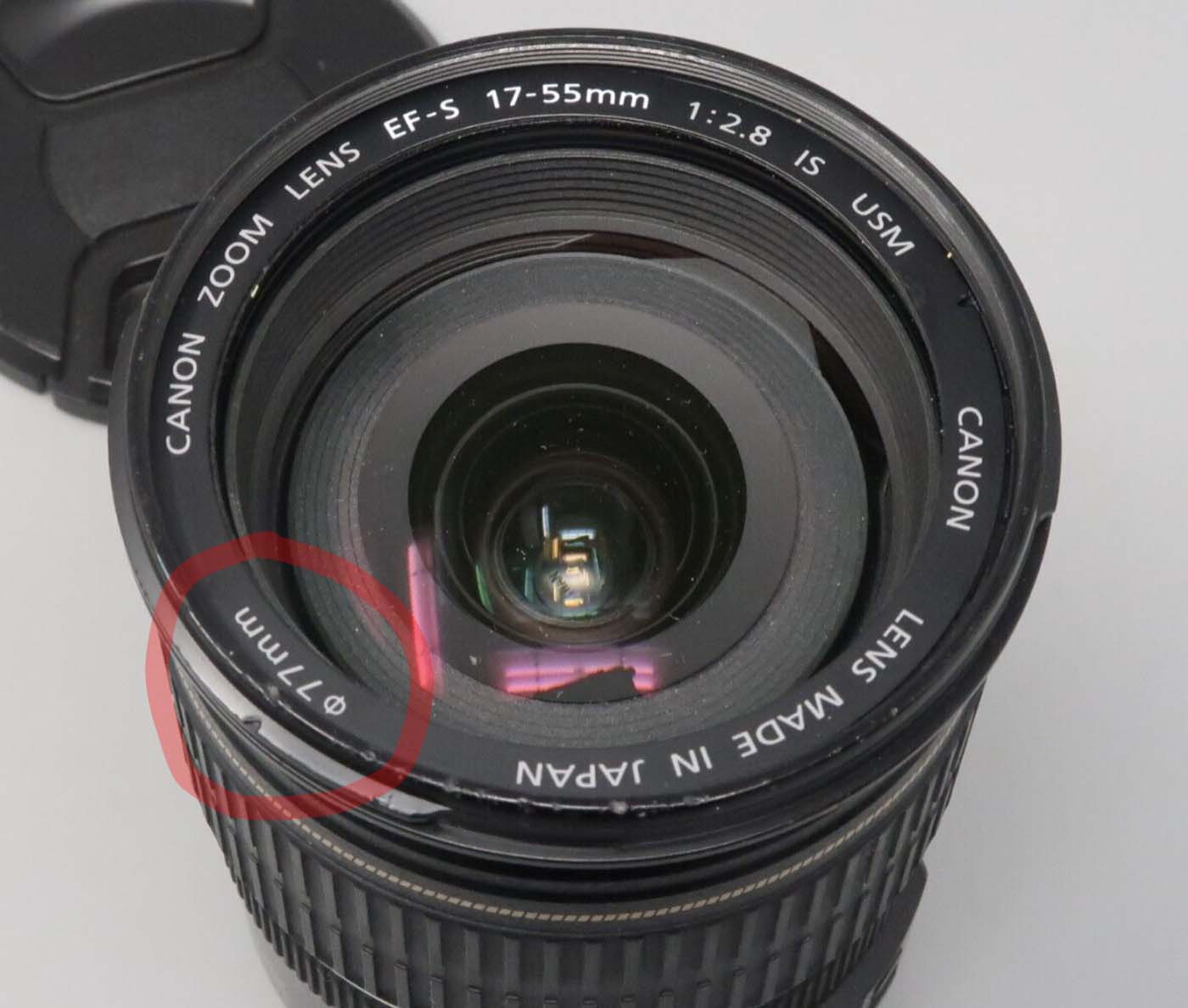 Tapa de 77mm para Canon Lente 24mm 85mm 17-55mm Cámara EOS Rebel DSRL E-77ii