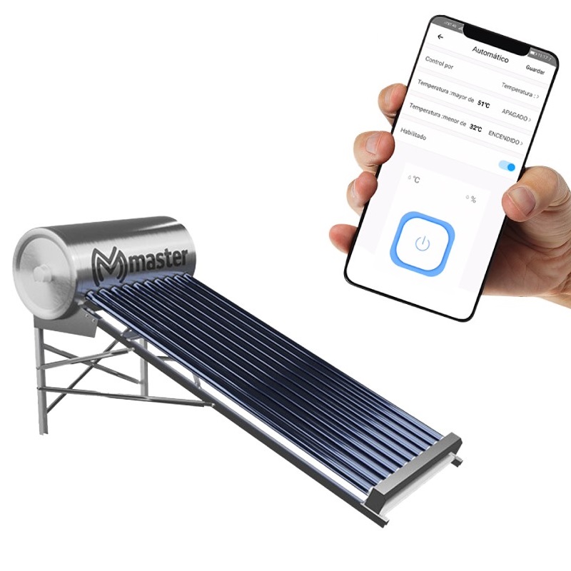 Boiler Calentador de Agua Solar y Electrico Inteligente para Sistemas de Baja Presion (Sin Bombas de Presion) 150 Litros Controlable desde su App Master MP-150L BOILER