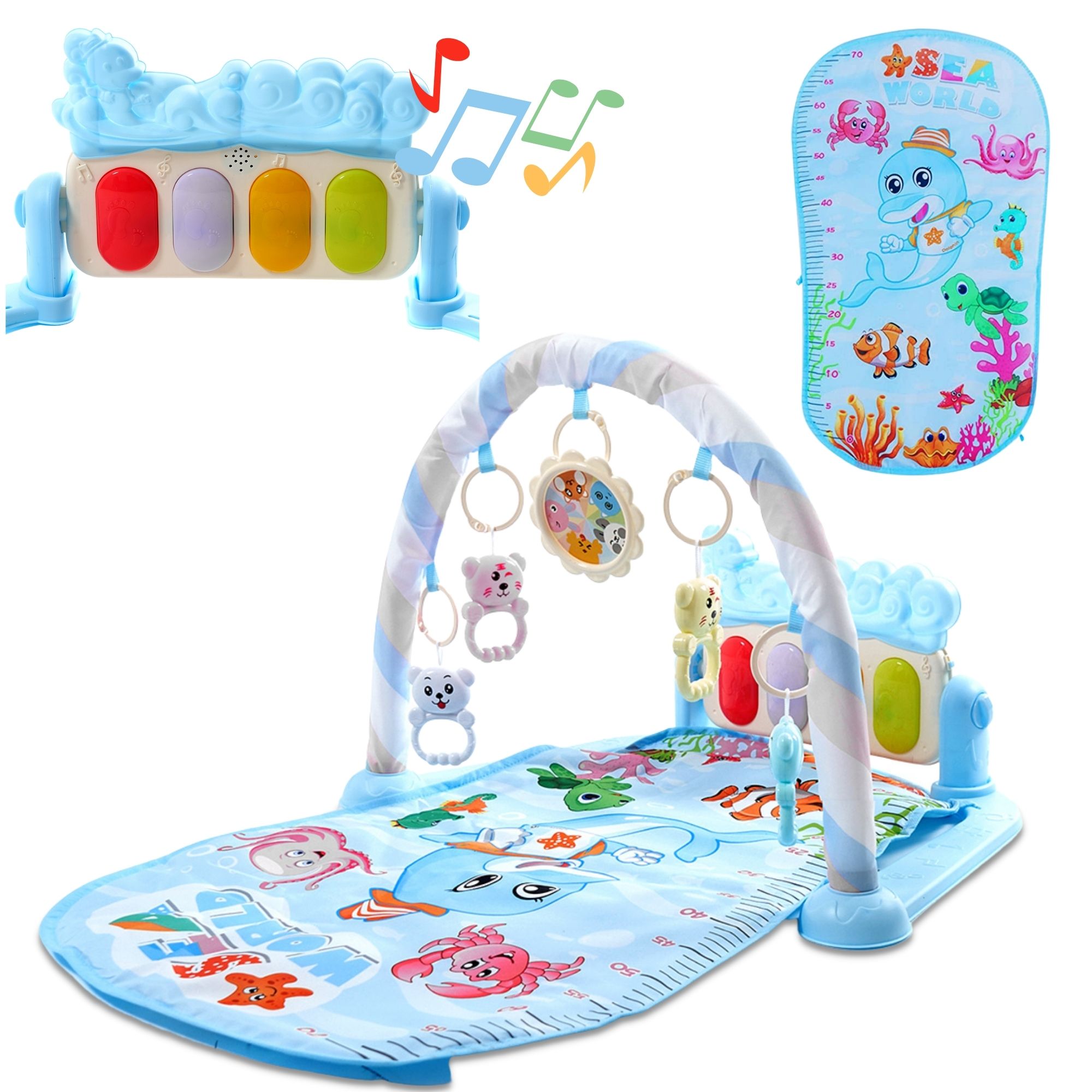 Gimnasio Para Bebe Didactico Tapete Juego Tipo Piano Musical