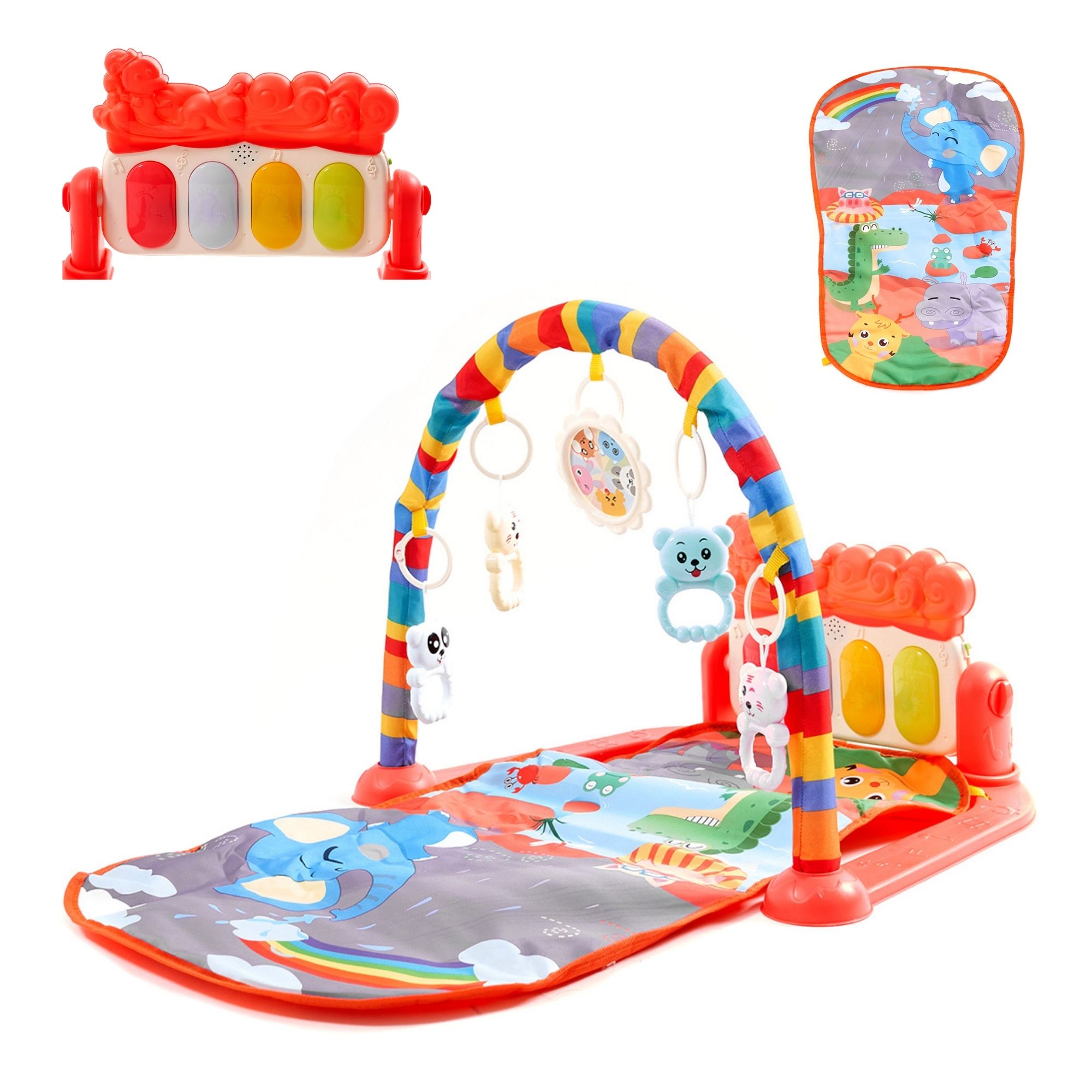 Gimnasio Para Bebe Didactico Tapete Juego Tipo Piano Musical