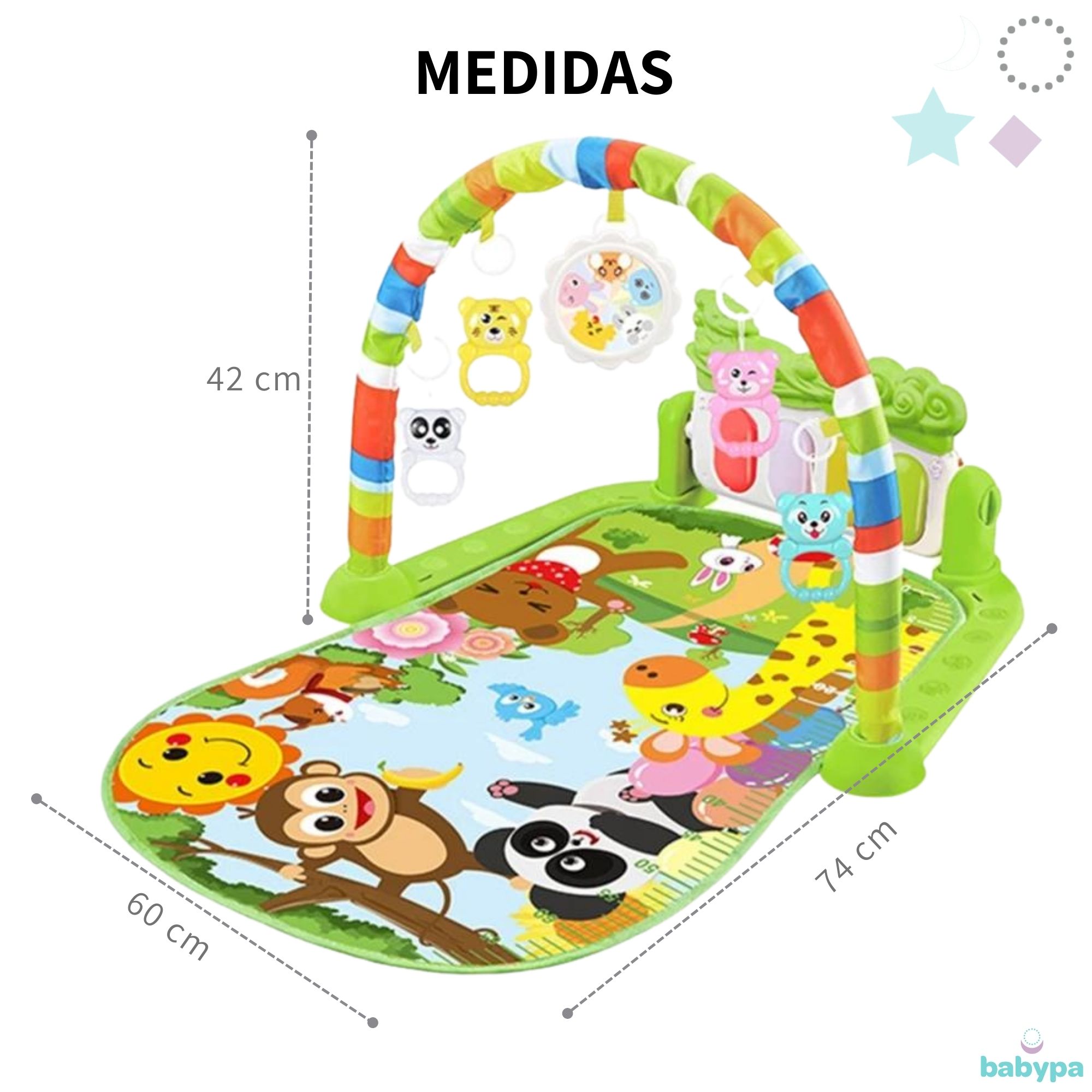 Gimnasio Para Bebe Didactico Tapete Juego Tipo Piano Musical
