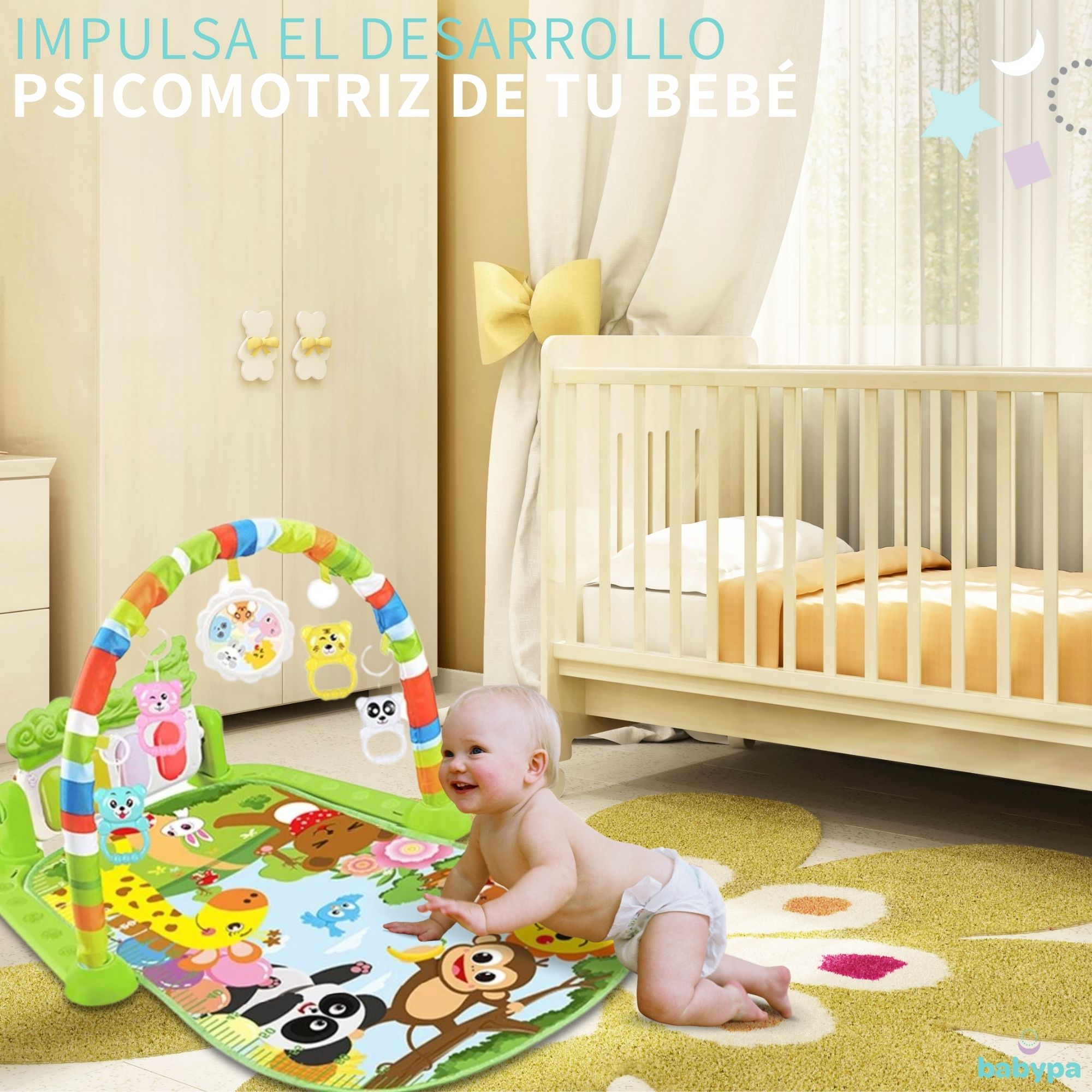 Gimnasio Para Bebe Didactico Tapete Juego Tipo Piano Musical