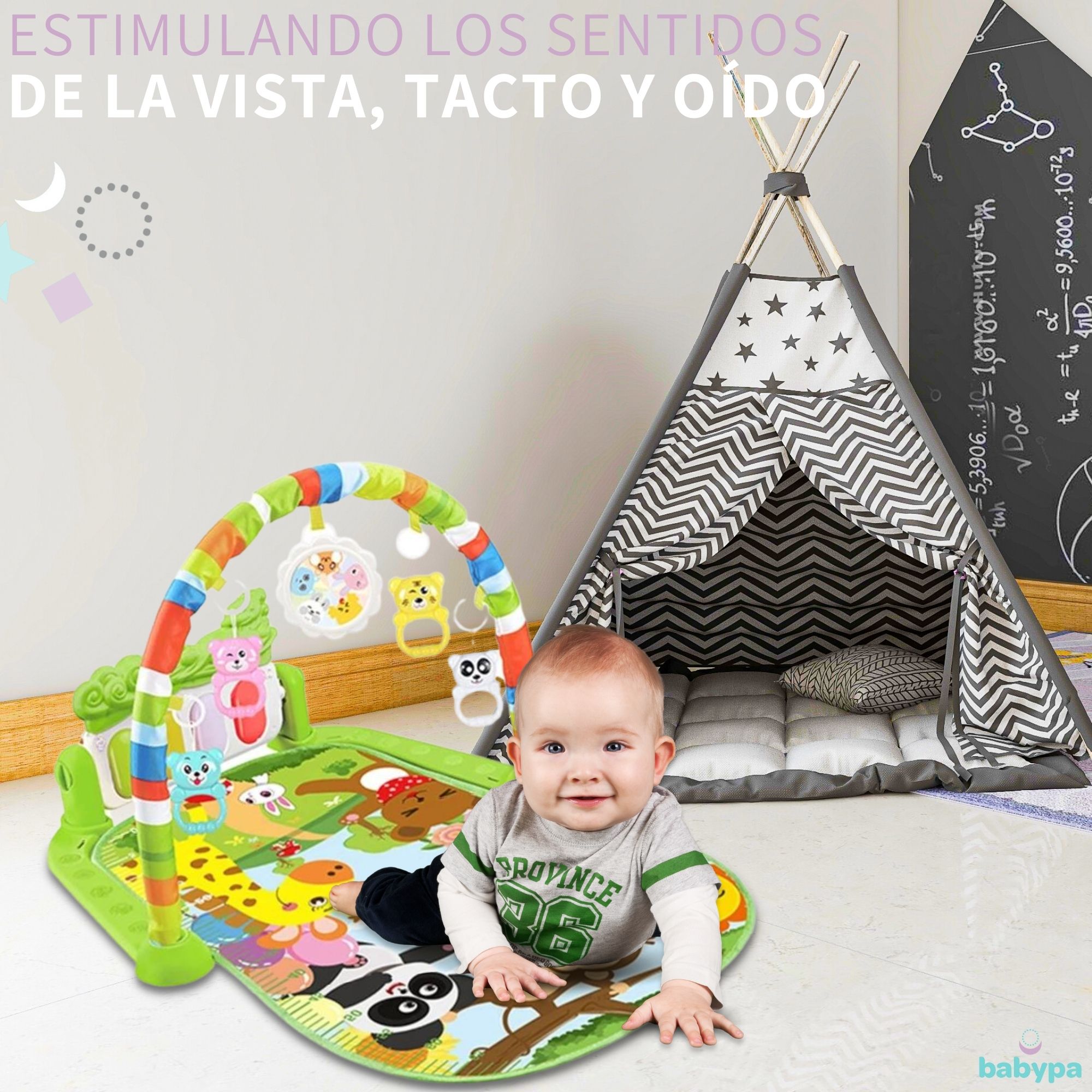 Gimnasio Para Bebe Didactico Tapete Juego Tipo Piano Musical