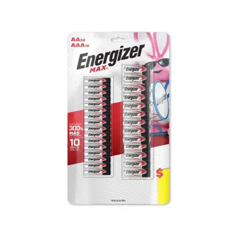 Pilas Alcalinas 20 Pilas AA y 16 Pilas AAA Energizer Max SMS