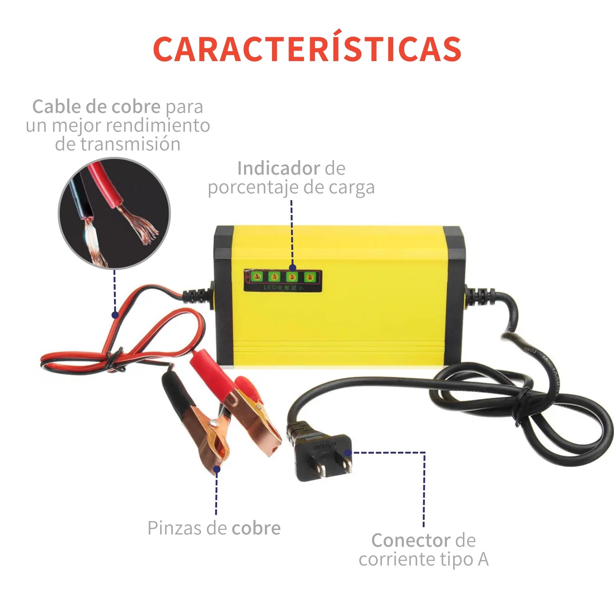Cargador De Baterías Automotriz Automático Practico