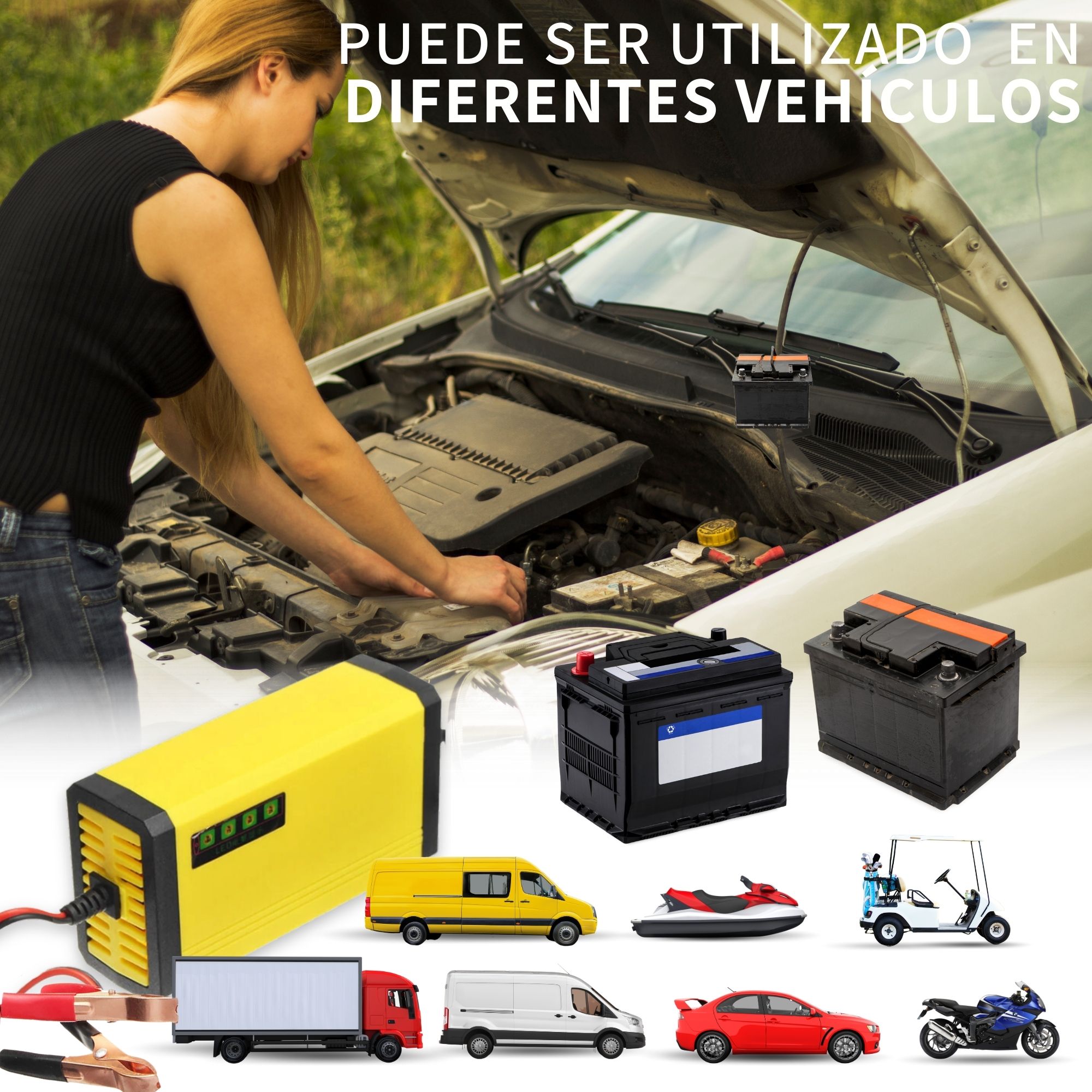 Cargador De Baterías Automotriz Automático Practico