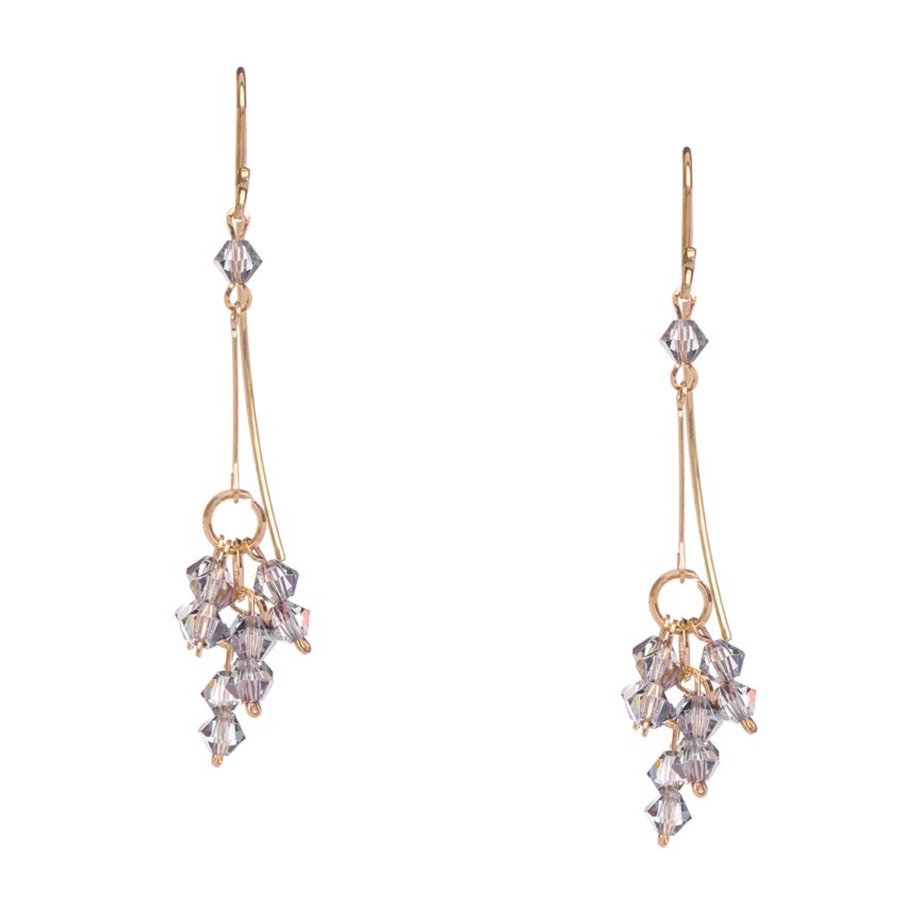 Aretes Violador con Genuine Czech Crystal By Preciosa Aleación con Oro 18k