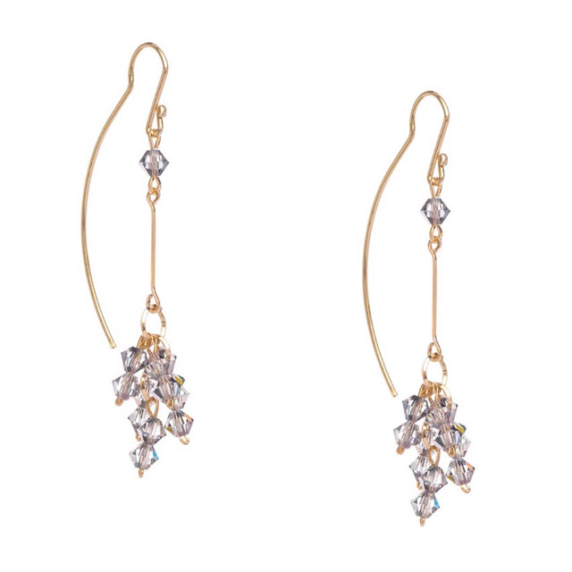 Aretes Violador con Genuine Czech Crystal By Preciosa Aleación con Oro 18k