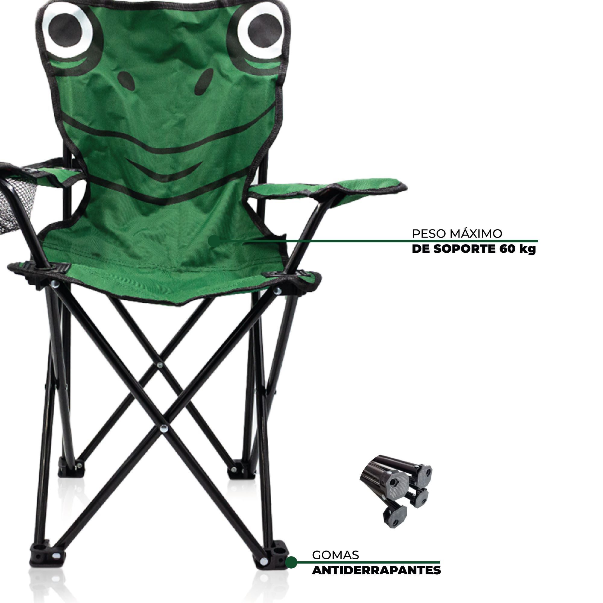 Silla Plegable Para Camping Infantil Rana .