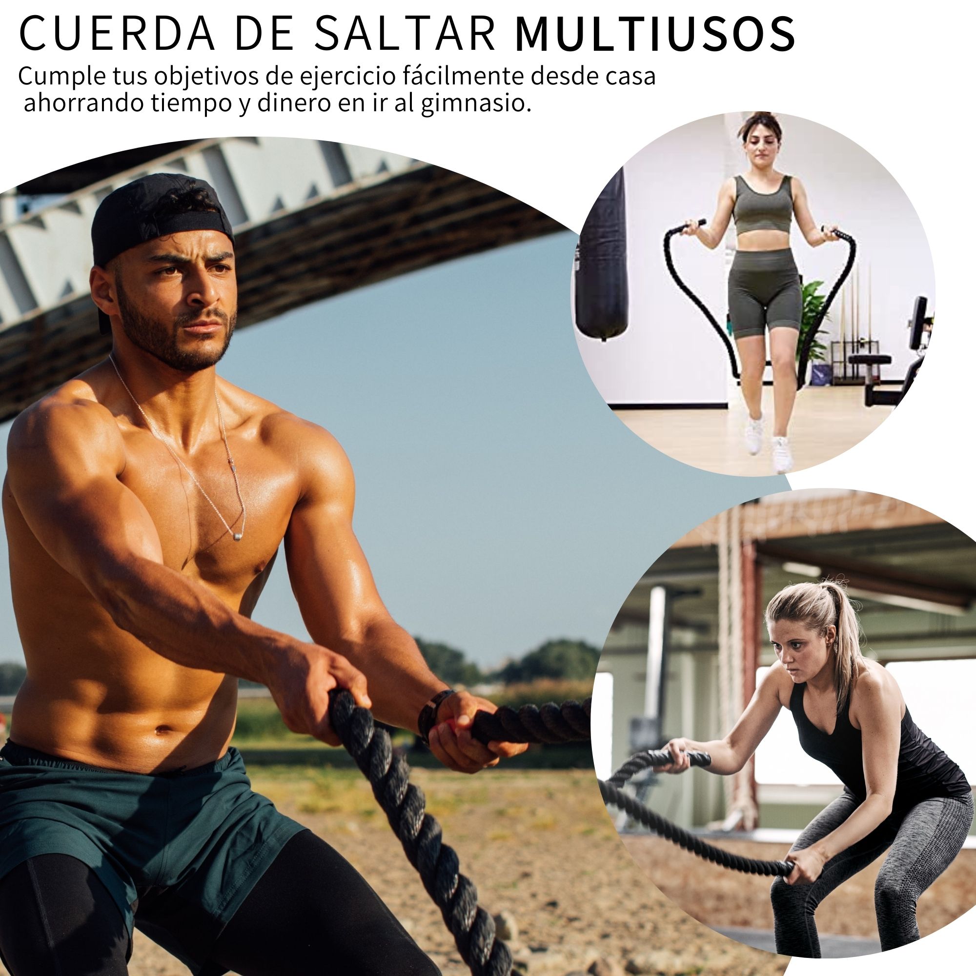 Cuerda De Azote Para Crossfit Battle Rope Nylon 9m Pro