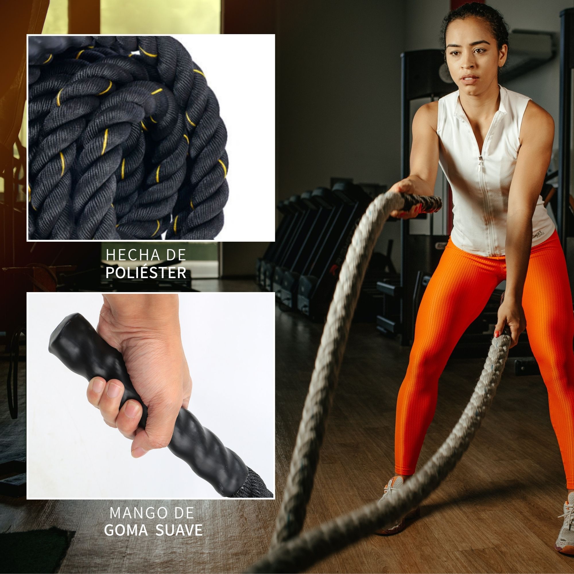 Cuerda De Azote Para Crossfit Battle Rope Nylon 9m Pro