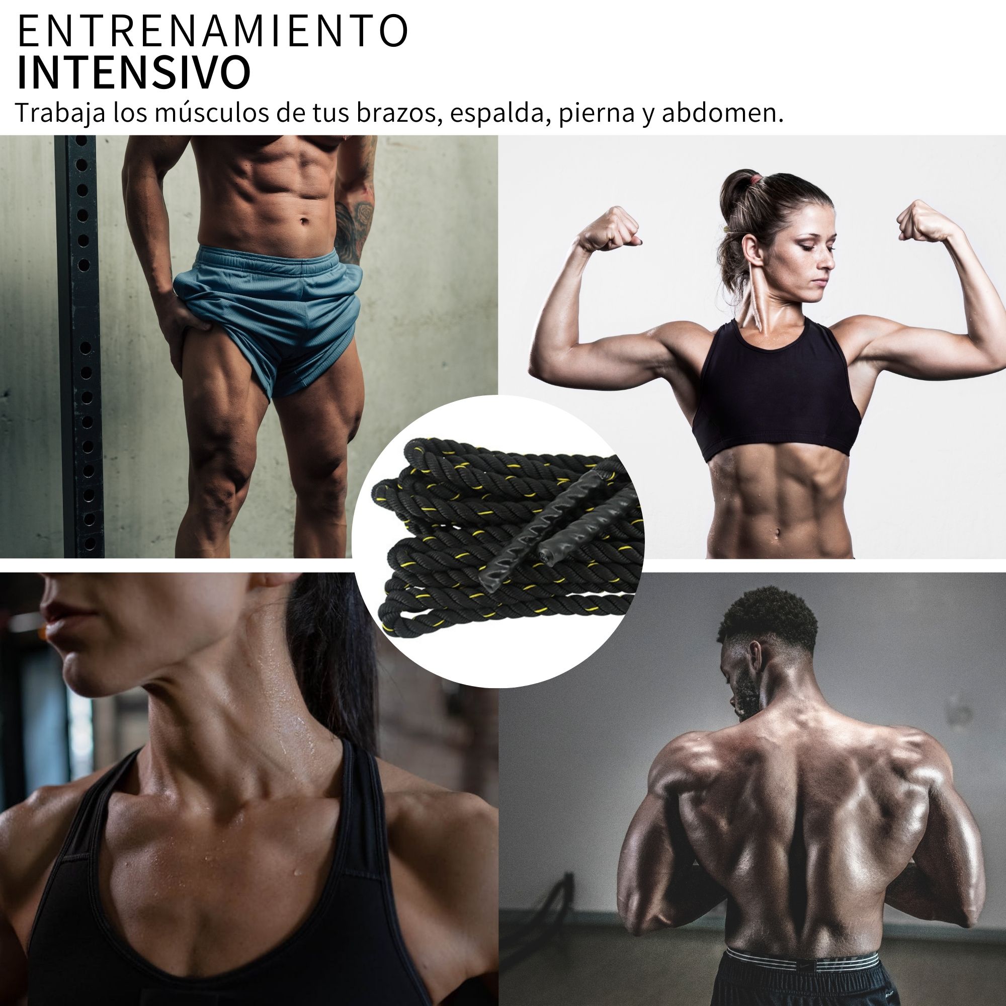 Cuerda De Azote Para Crossfit Battle Rope Nylon 9m Pro