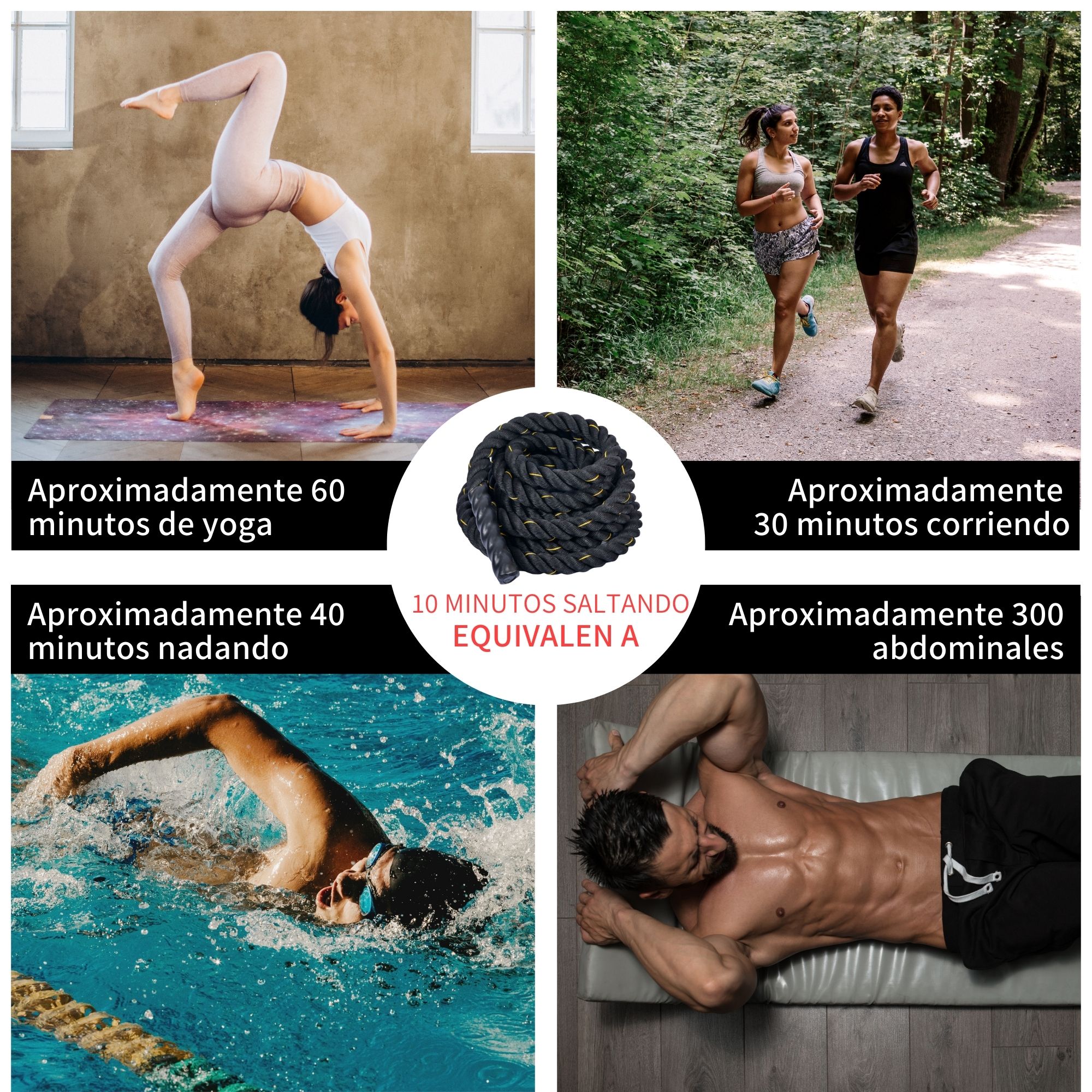 Cuerda De Azote Para Crossfit Battle Rope Nylon 9m Pro