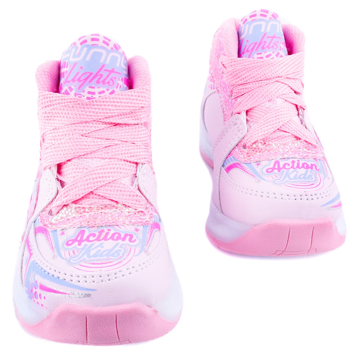 Tenis Bota Niña Mimi Ratoncita Luces Leds Casual 344-rp Rosa.