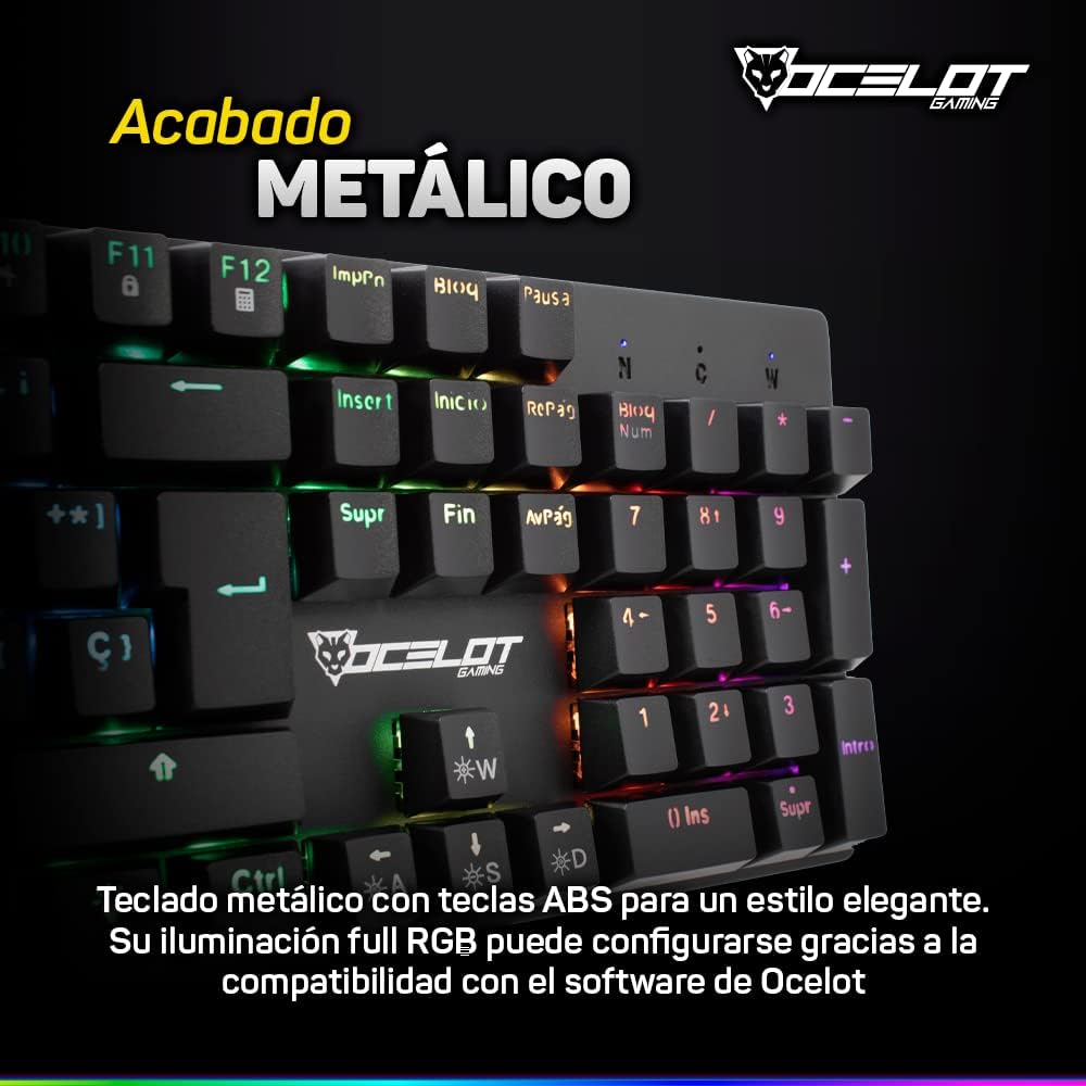 Teclado Gaming Mecanico Ocelot OK-BLACK MECH 2