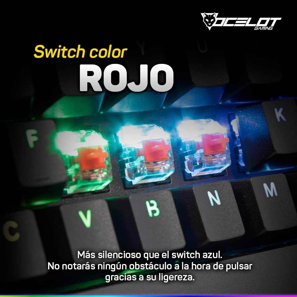 Teclado Gaming Mecanico Ocelot OK-BLACK MECH 2